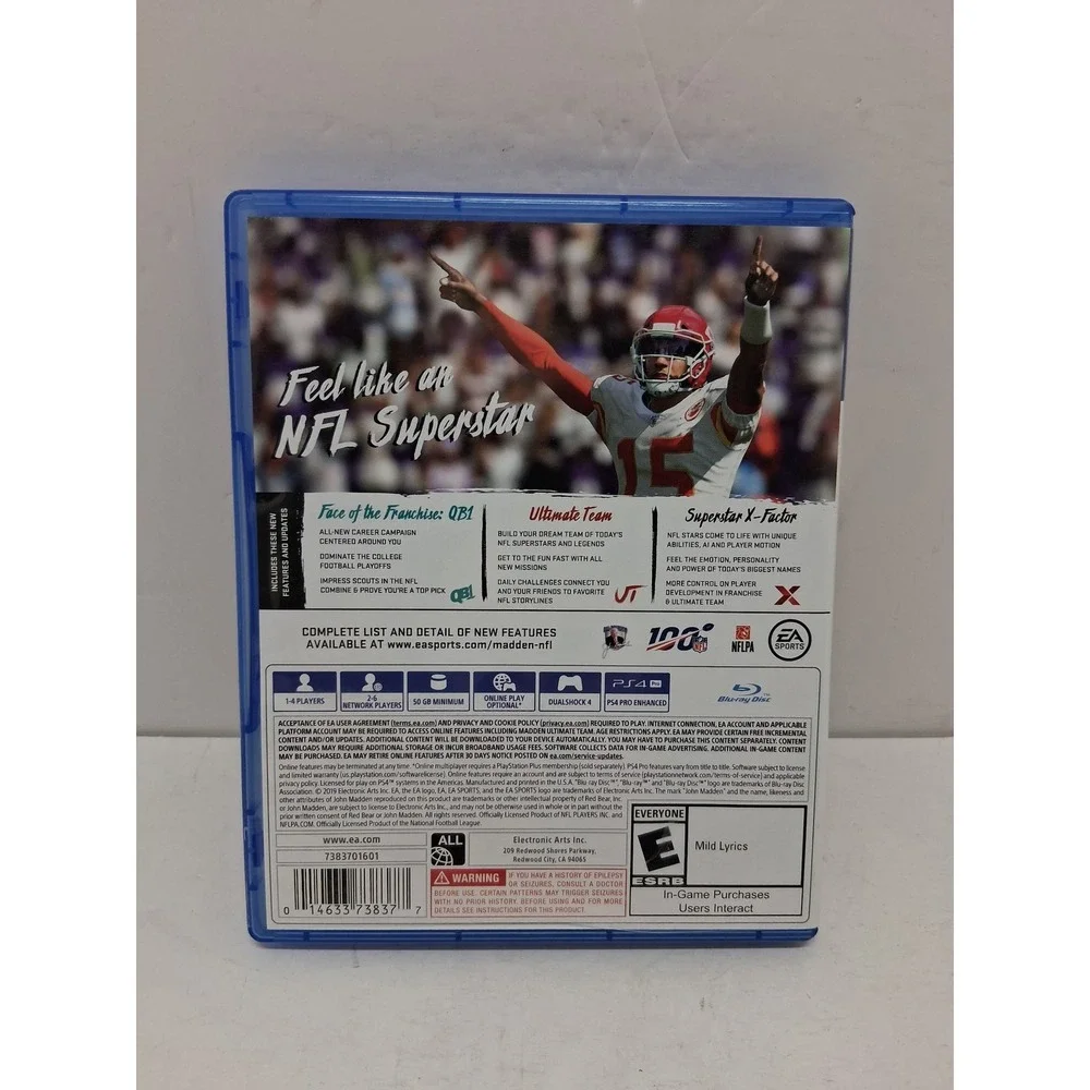 Madden NFL 20 Sony PlayStation 4 PS4 EA Sports Patrick Mahomes II CIB